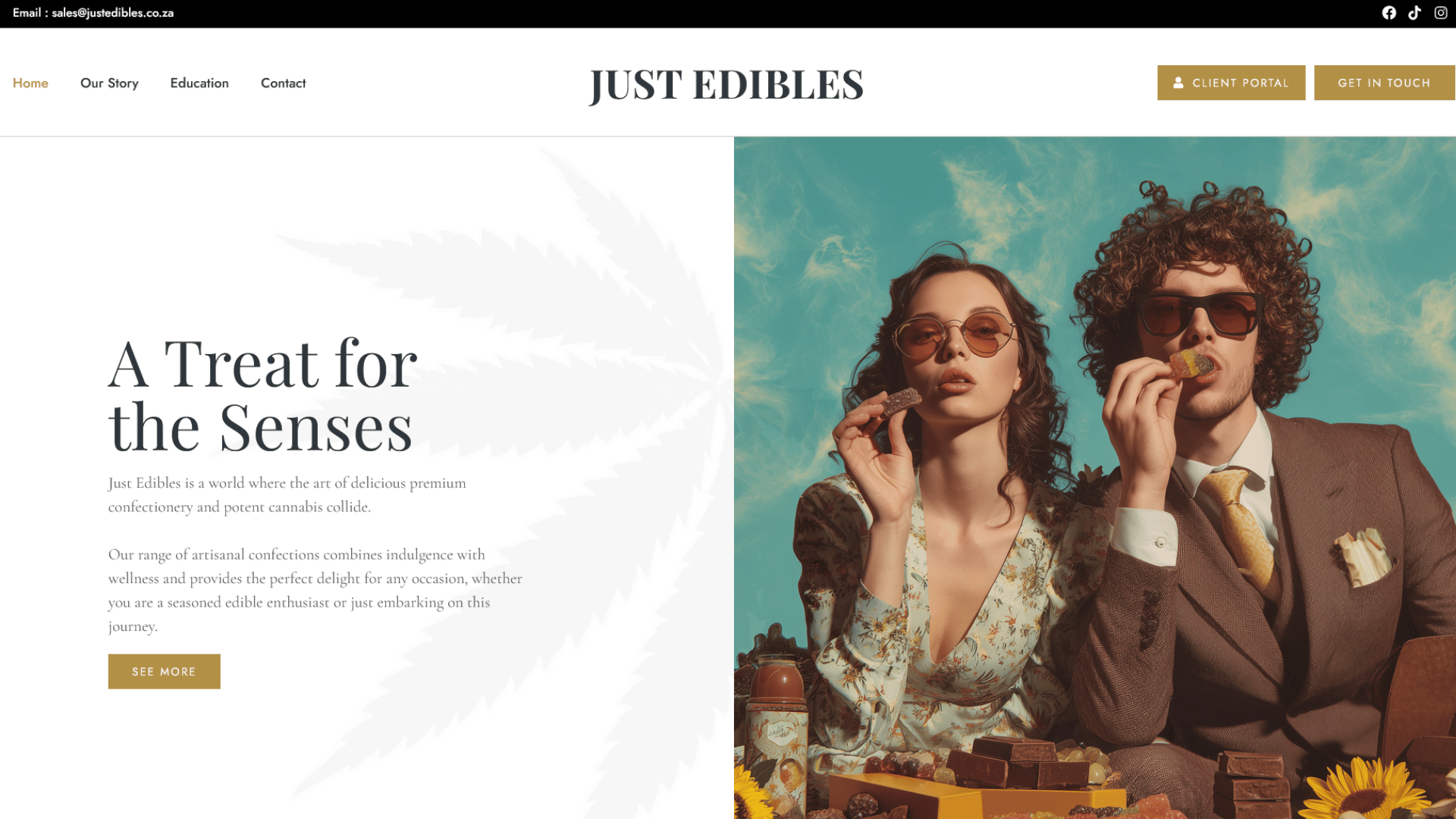 Just Edibles eCommerce website project image